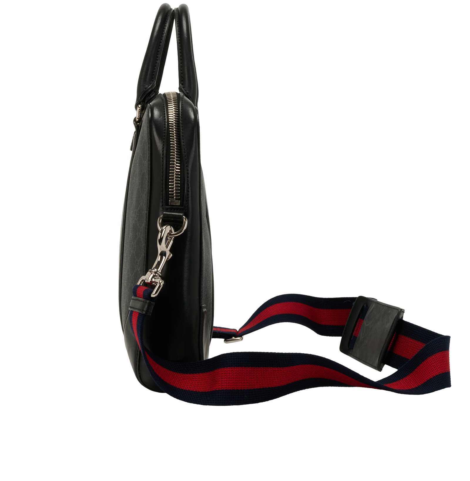 GG Supreme Briefcase, &pound;595, Handbags, Black, Canvas, Bottom view